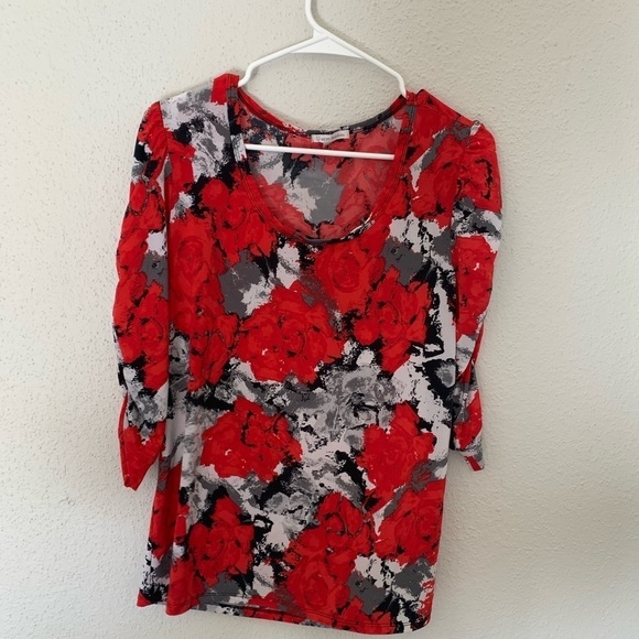Erin London Abstract Art Blouse Size L - Picture 3 of 7